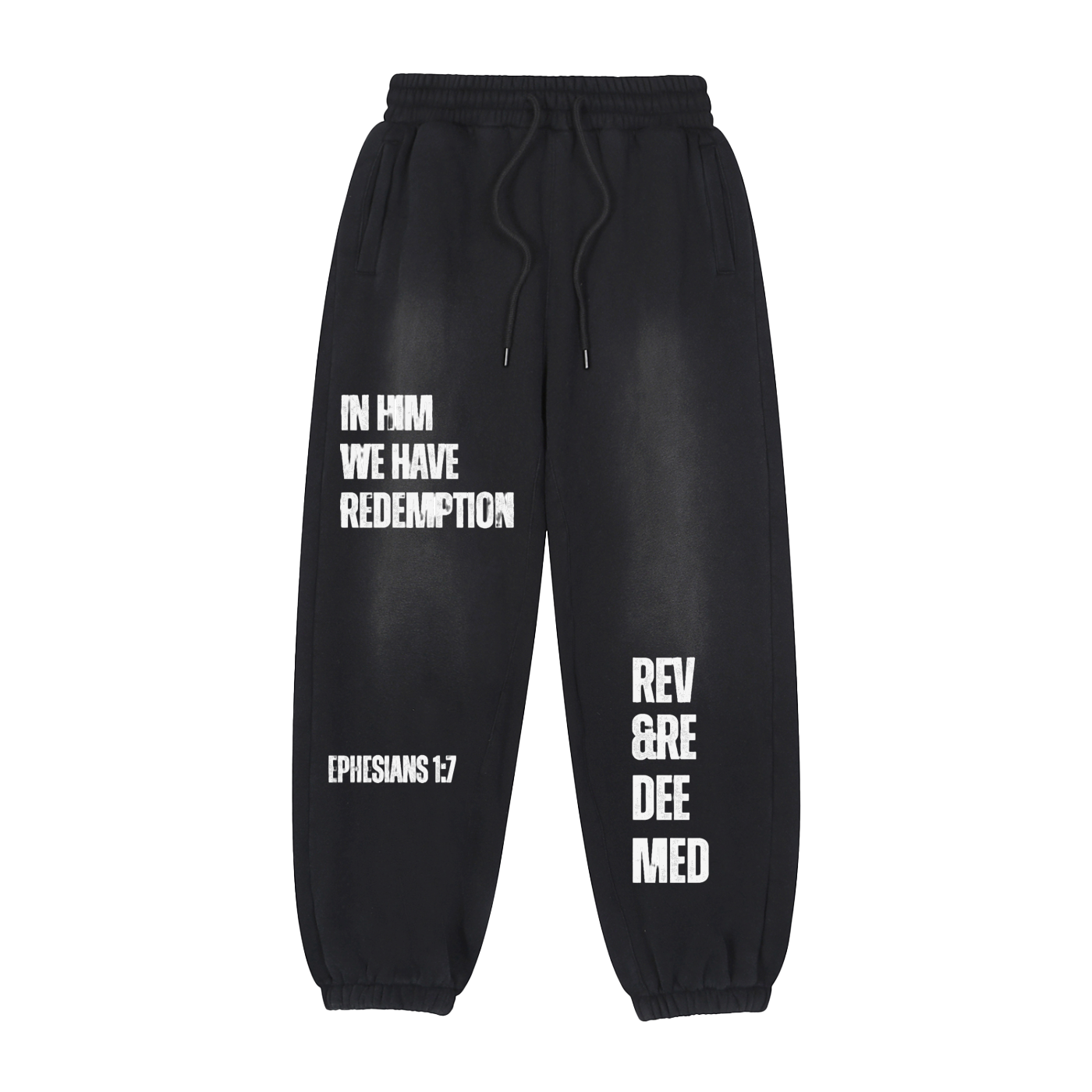 "In Him, We Have Redemption" Vintage Washed Fleece Joggers